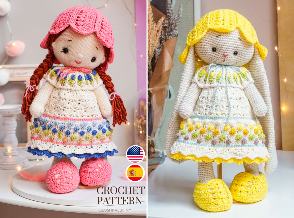 Crochet Doll Clothes Pattern - Outfit SUNFLOWER for large toys